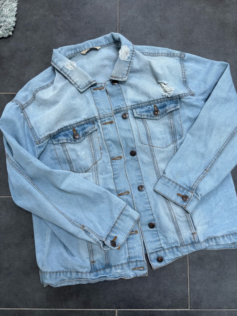 Highway Jeans Light Blue Distressed Denim Jacket